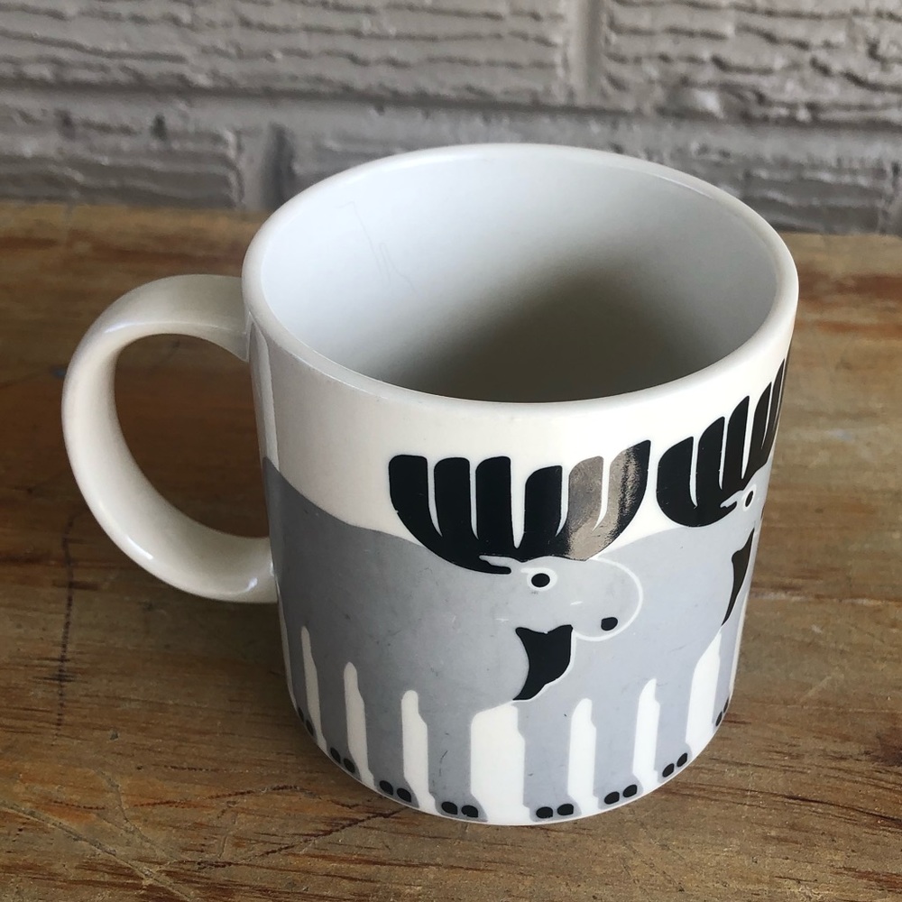 Vintage 1983 Minimals Gray Moose Coffee Mug Designed by Taylor & NG Size 10oz